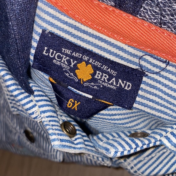 🆕 Lucky Brand Girls Stripe Jean Jacket Size 6X - Picture 8 of 9